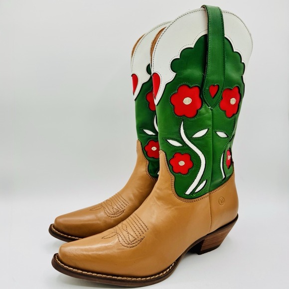 dingo Shoes - Dingo Coming Up Roses Boots Women's Size 6.5 Camel Leather‎